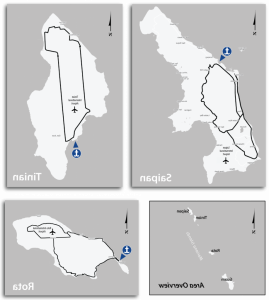 地图显示北马里亚纳群岛联邦(CNMI) -塞班岛港口的十大赌网app下载, Tinian, 轮值表